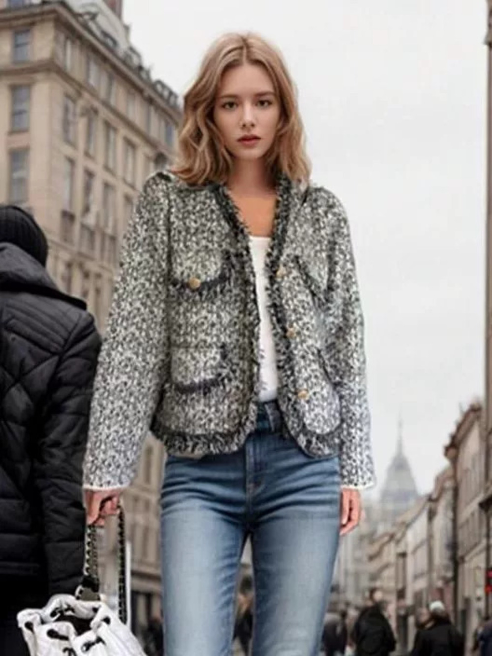 ZARA Thick Faux Mink Fringe Knit Cardigan Women Autumn Winter Chic